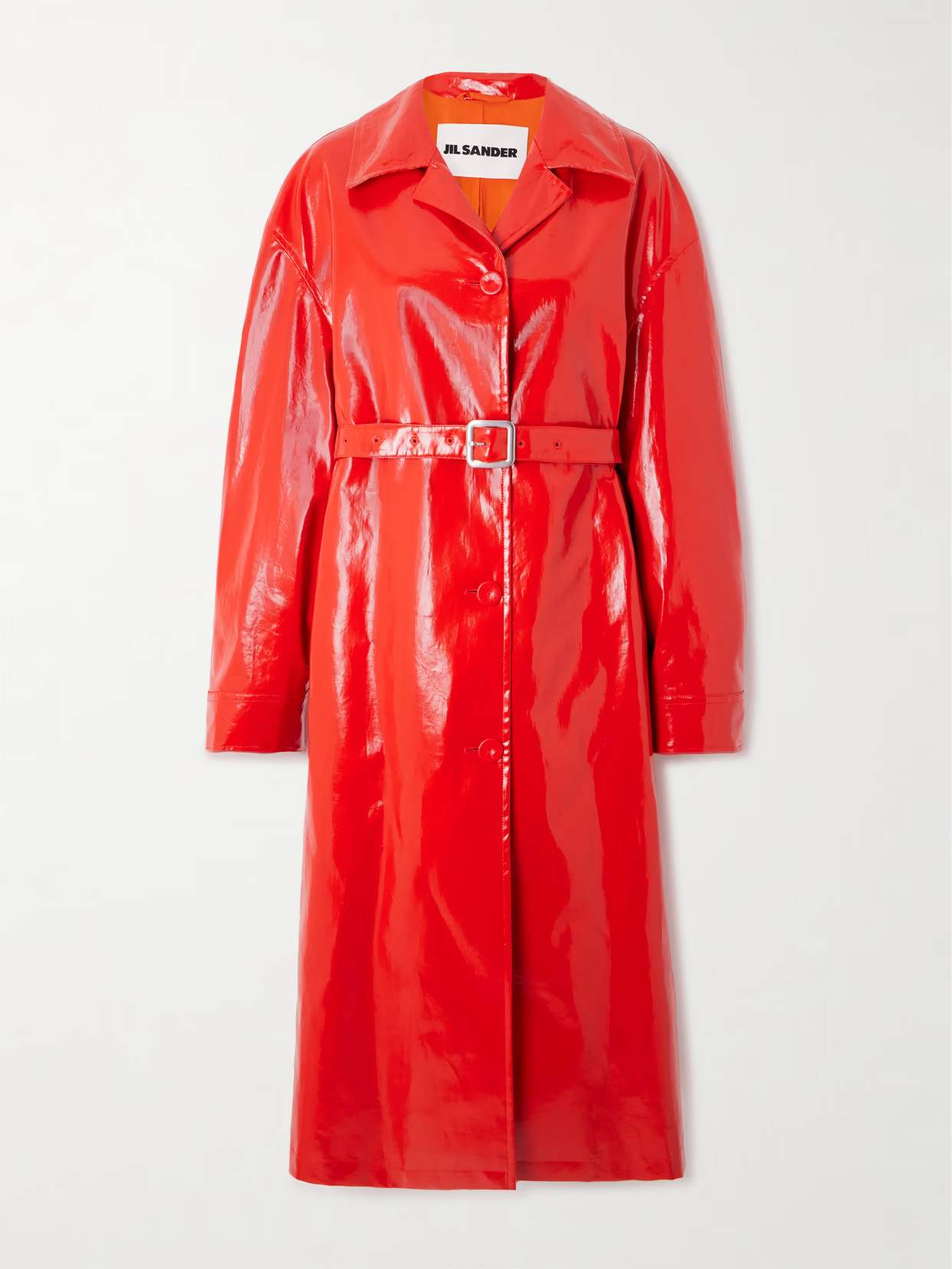 Jil Sander - Belted Coated-linen Trench Coat - Red | NET-A-PORTER (UK & EU)