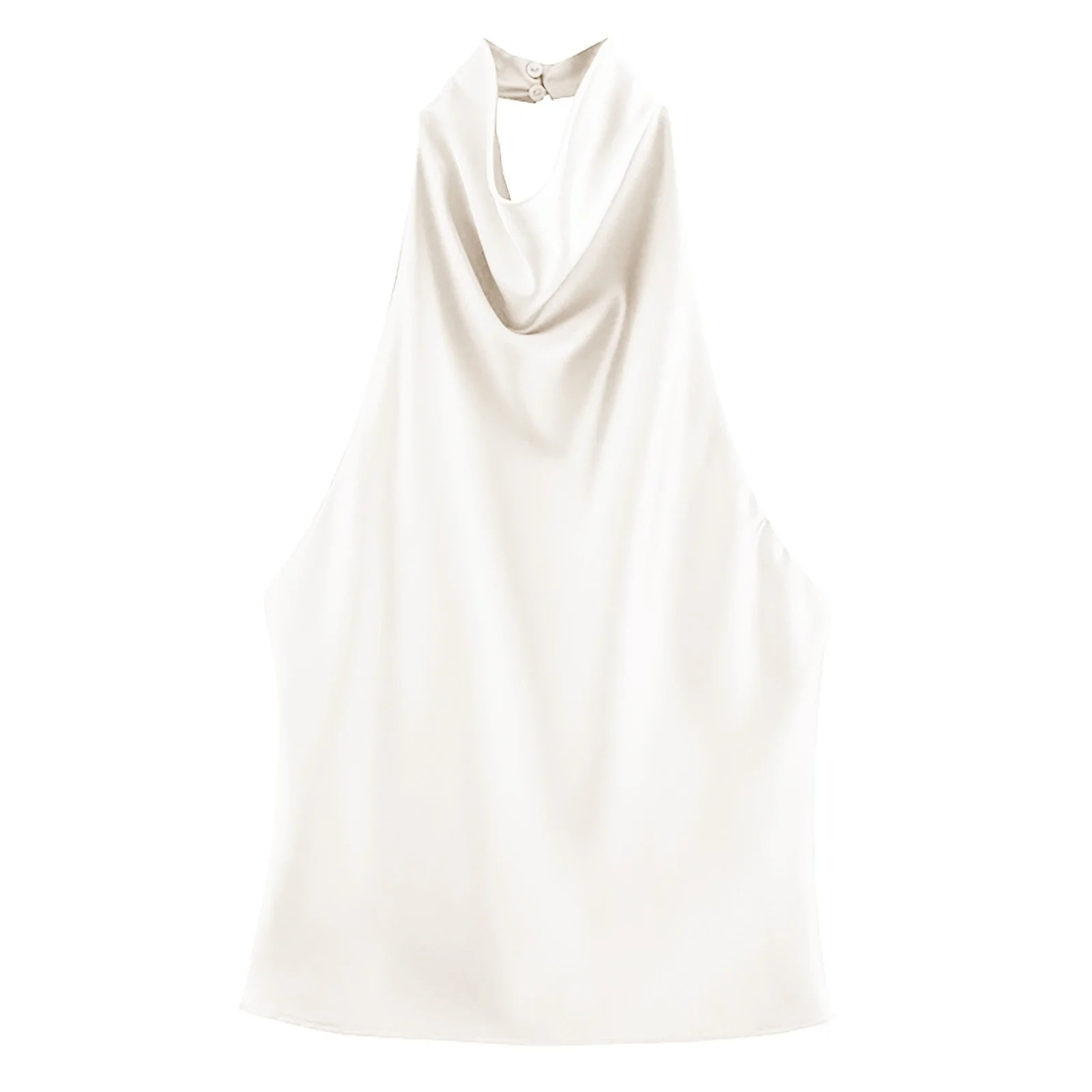 Women's Silk Satin Camisole Tank TopsSatin Shirts For Women Sleeveless Silk Backless Tank Top Goi... | Walmart (US)