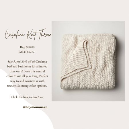 30% off Casaluna chunky knit blanket for a limited time! Use this natural color for all year long coziness✨

Target | Home | Cozy Home | Throw

#LTKsalealert #LTKfindsunder50 #LTKhome