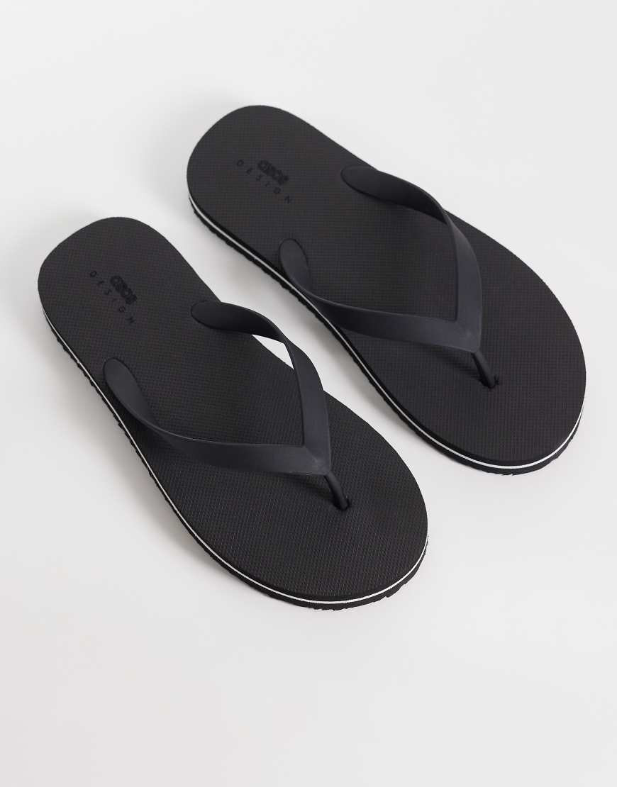 ASOS DESIGN basic flip flops in black | ASOS (Global)