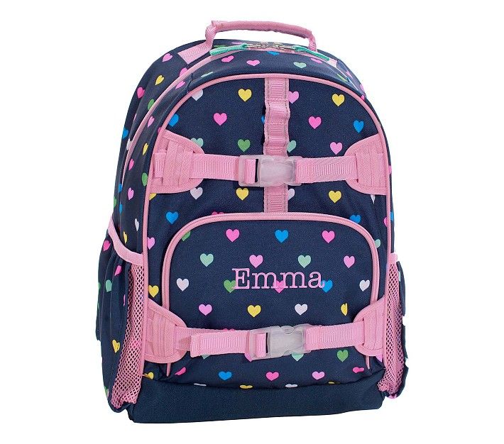 Mackenzie Navy Pink Multi Hearts Backpacks | Pottery Barn Kids