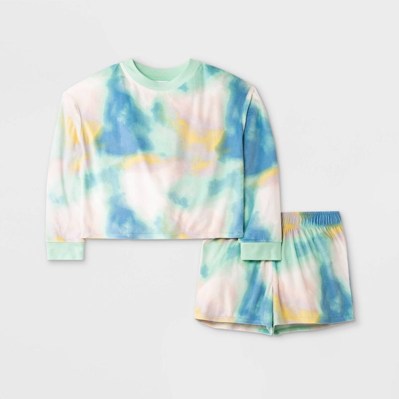 Girls' 2pc Tie-Dye Pajama Set - art class™ Blue | Target