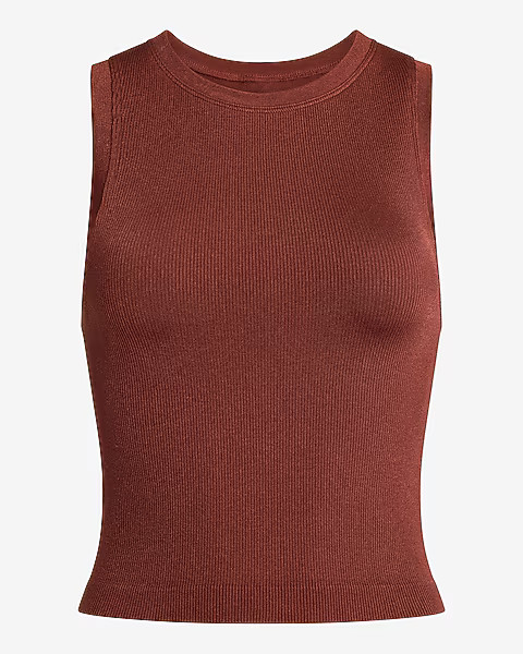 Body Contour Seamless Ribbed High Neck Tank | Express