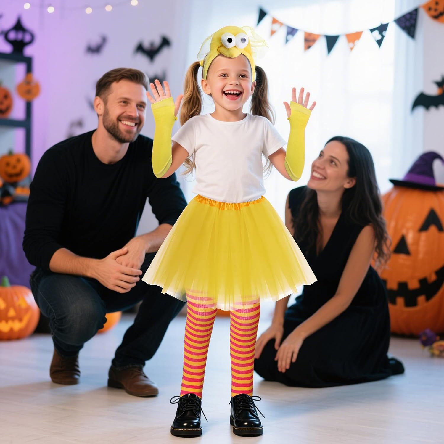 4 Pcs Halloween Monster Costume with Headband Tutu Skirt Gloves Sock | Amazon (US)
