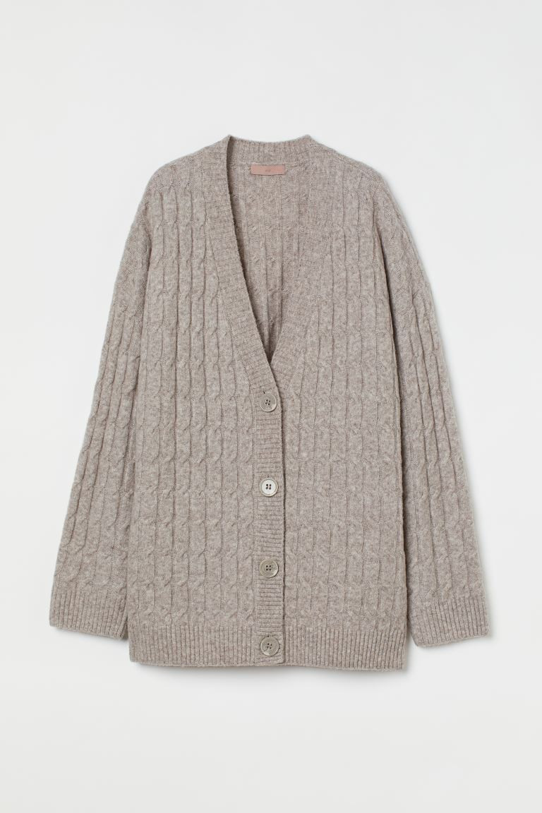 Cable-knit Wool-blend Cardigan | H&M (US + CA)
