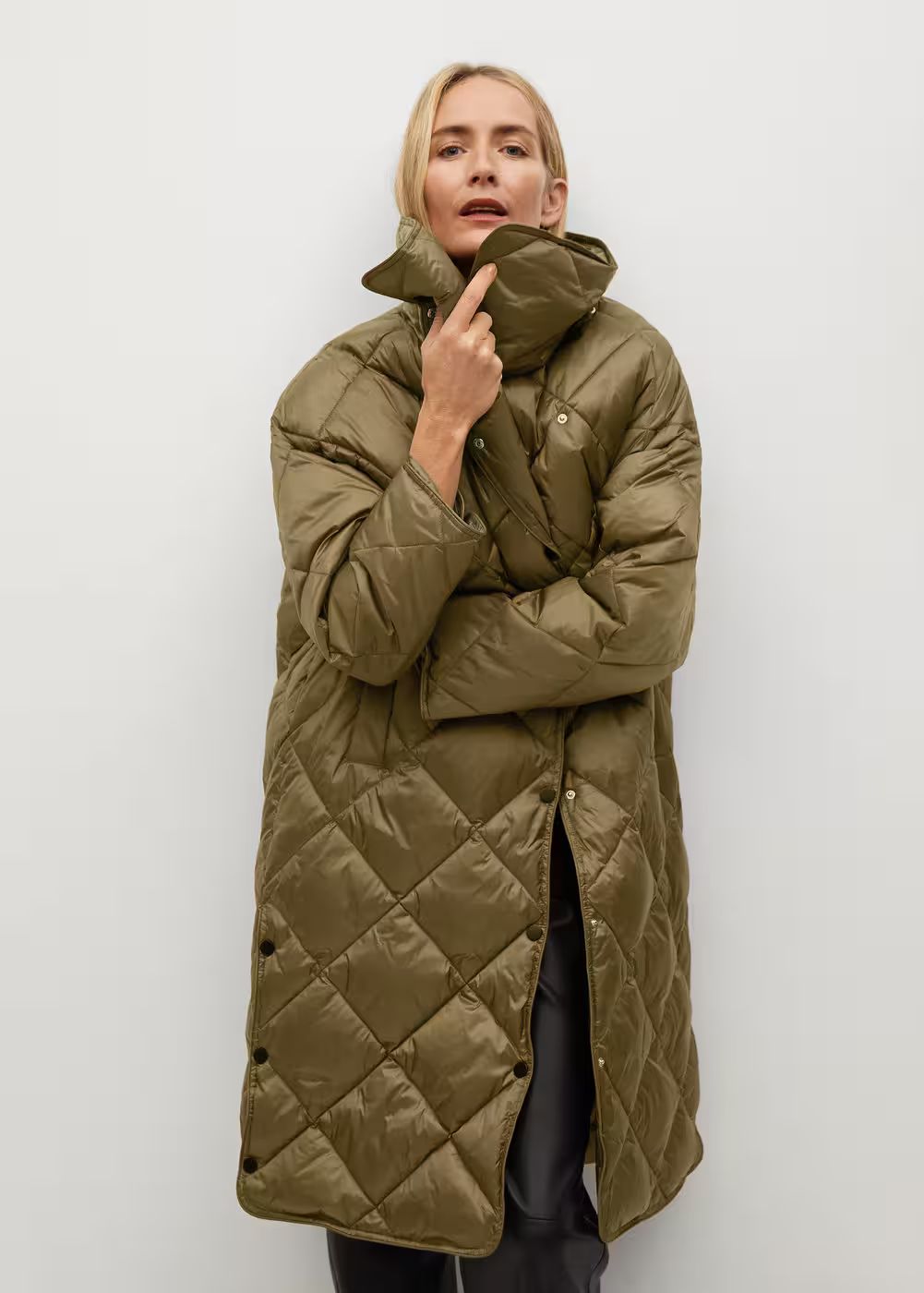 Oversize quilted coat -  Women | Mango USA | MANGO (US)