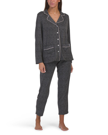 2pc Notch Collar Pajama Set | TJ Maxx