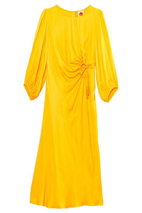YELLOW PIPING MIDI DRESS YELLOW | FARM Rio | Otrium | Otrium US