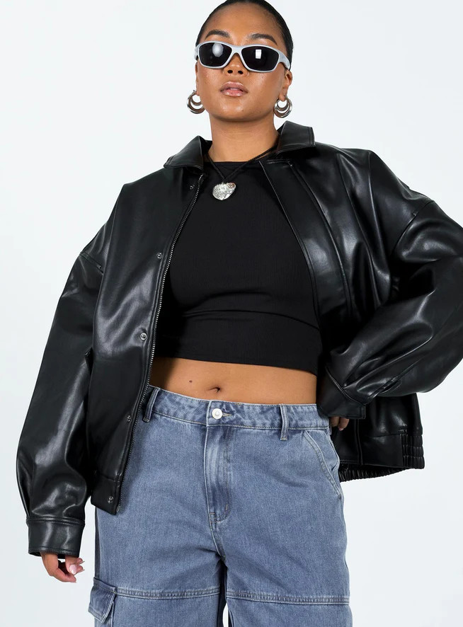Kenny Bomber Jet Black | Princess Polly US