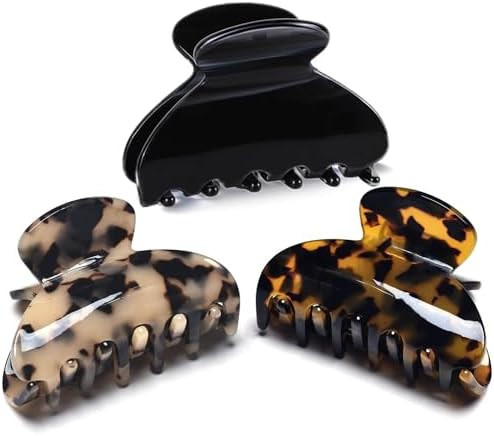 Medium Claw Hair Clips for Women Girls Tortoise Hair Jaw Clips Celluloid Hair Claw Clamps Leopard... | Amazon (US)