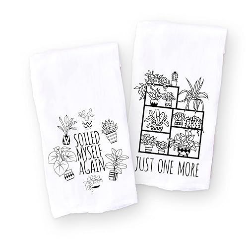 Handmade Funny Plant Lovers Kitchen Towel SET of 2 | Just One More Plant Soiled Myself Again | 10... | Amazon (US)