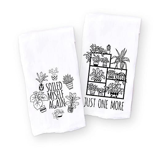 Handmade Funny Plant Lovers Kitchen Towel SET of 2 | Just One More Plant Soiled Myself Again | 10... | Amazon (US)