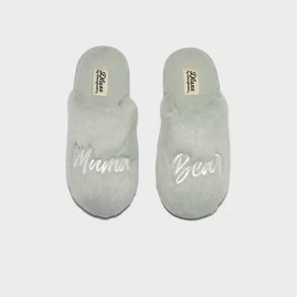 dluxe by dearfoams Women's Mother's Day Mama Bear Slippers - Mint | Target