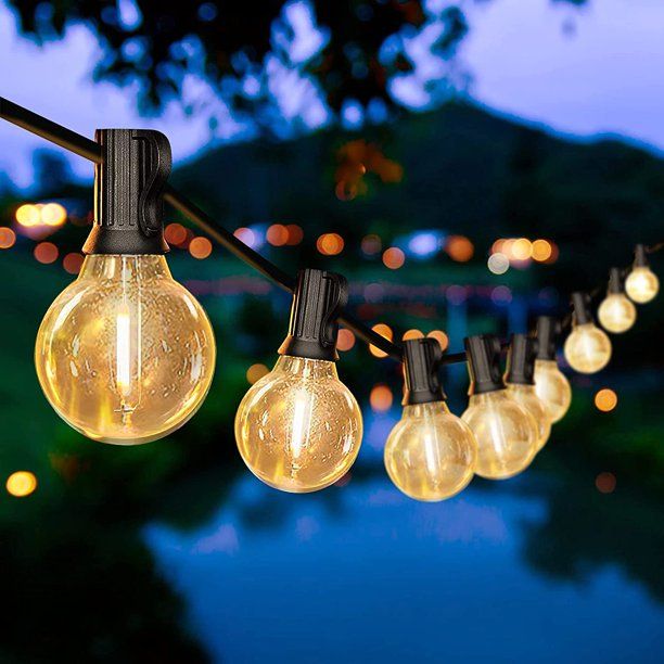 DAYBETTER 50ft Outdoor String Lights for Outside, G40 Globe Patio Lights with 25 Edison Vintage B... | Walmart (US)