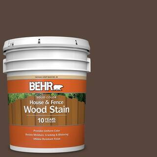 5 gal. #SC-105 Padre Brown Solid Color House and Fence Exterior Wood Stain | The Home Depot