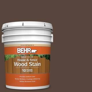 5 gal. #SC-105 Padre Brown Solid Color House and Fence Exterior Wood Stain | The Home Depot