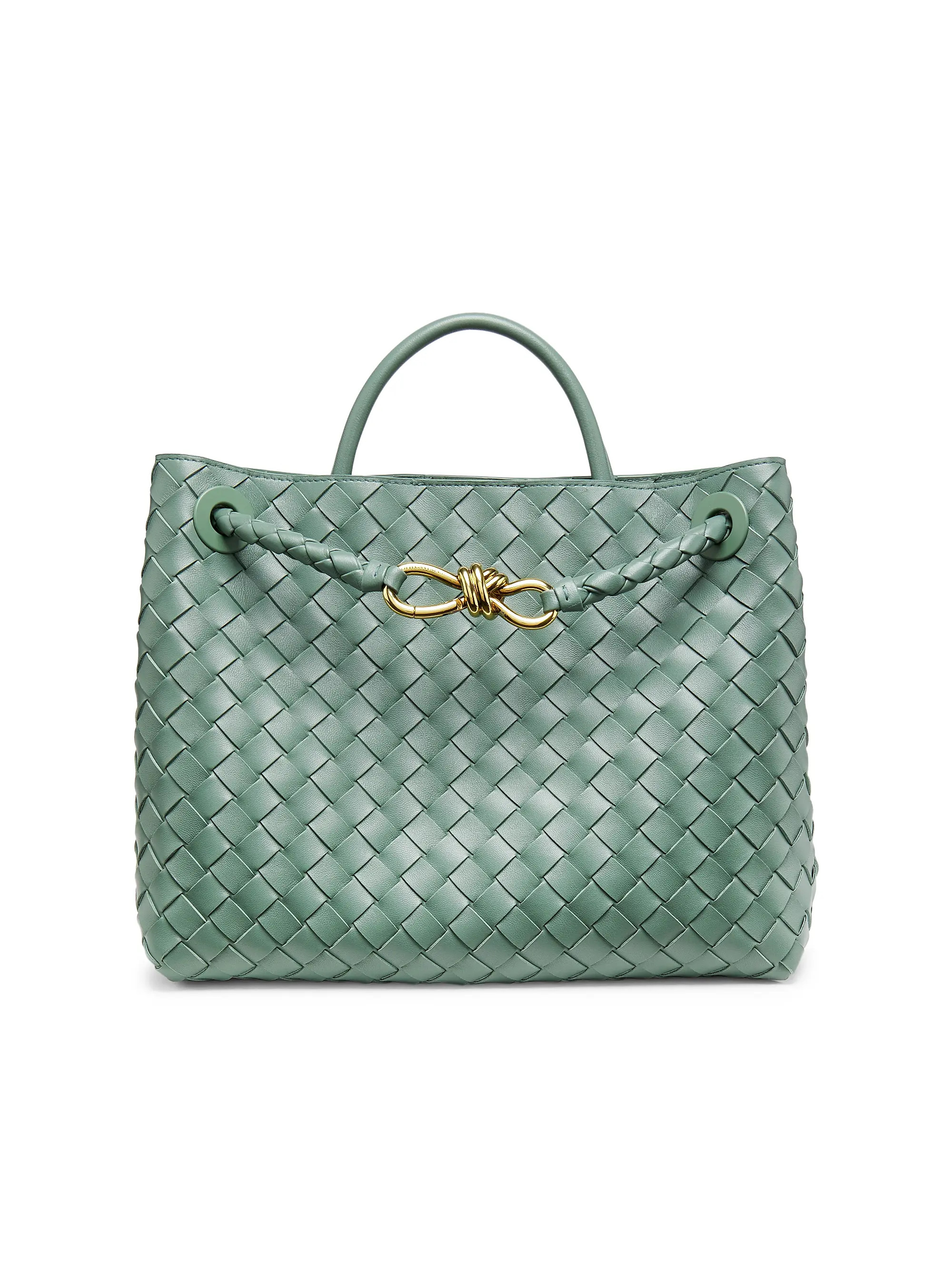 Medium Andiamo Intrecciato Leather Top-Handle Bag | Saks Fifth Avenue