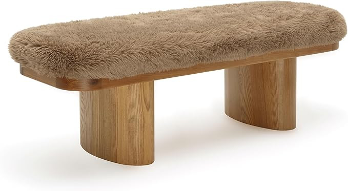 First of a Kind Bench in Taupe Ash Wood | Amazon (US)