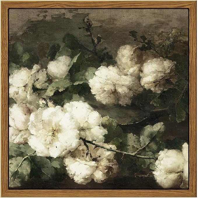 InSimSea Vintage Floral Framed Wall Decor, 8x8in Rustic Roses Flower Wall Art for Living Room, Ca... | Amazon (US)