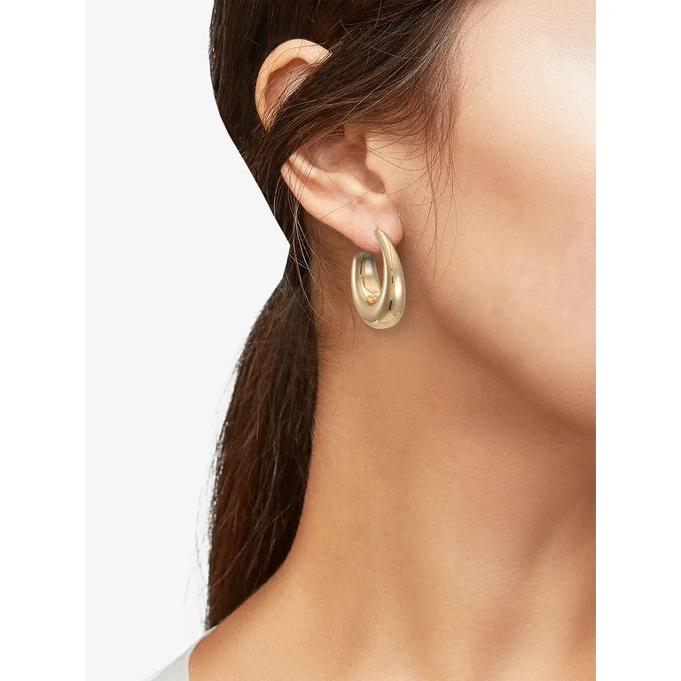 Time and Tru Goldtone Bubble Hoop Earring, 1 Pair | Walmart (US)