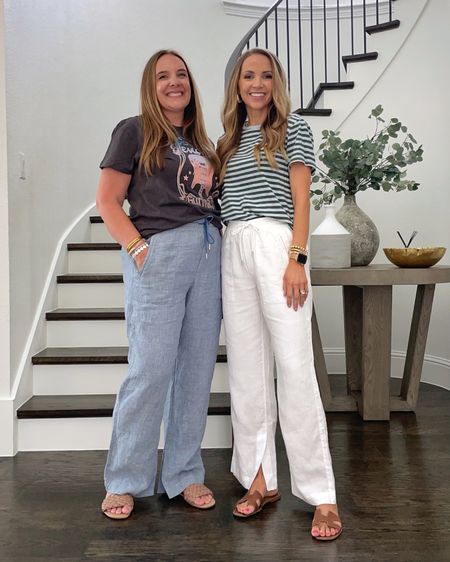 Everyday summer look @athleta linen wide leg pants (wearing size 14 and size 2) and graphic tee (wearing size large and small)

#LTKSeasonal #LTKtravel #LTKstyletip