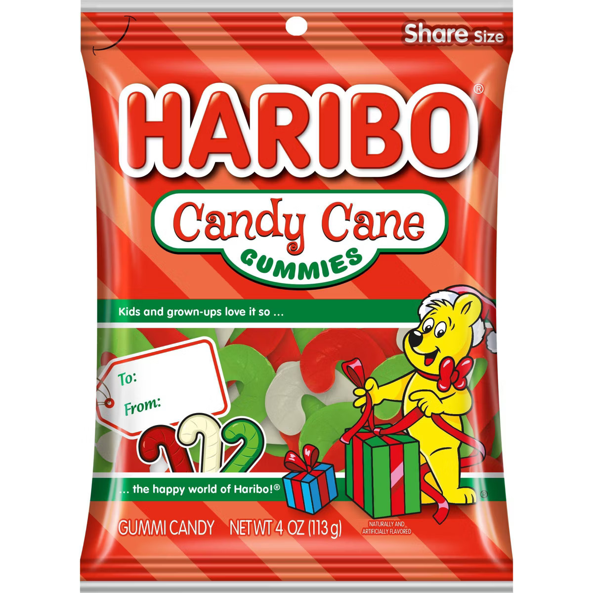 Haribo Goldbears Christmas Candy Cane Gummy Bears - 4oz | Target