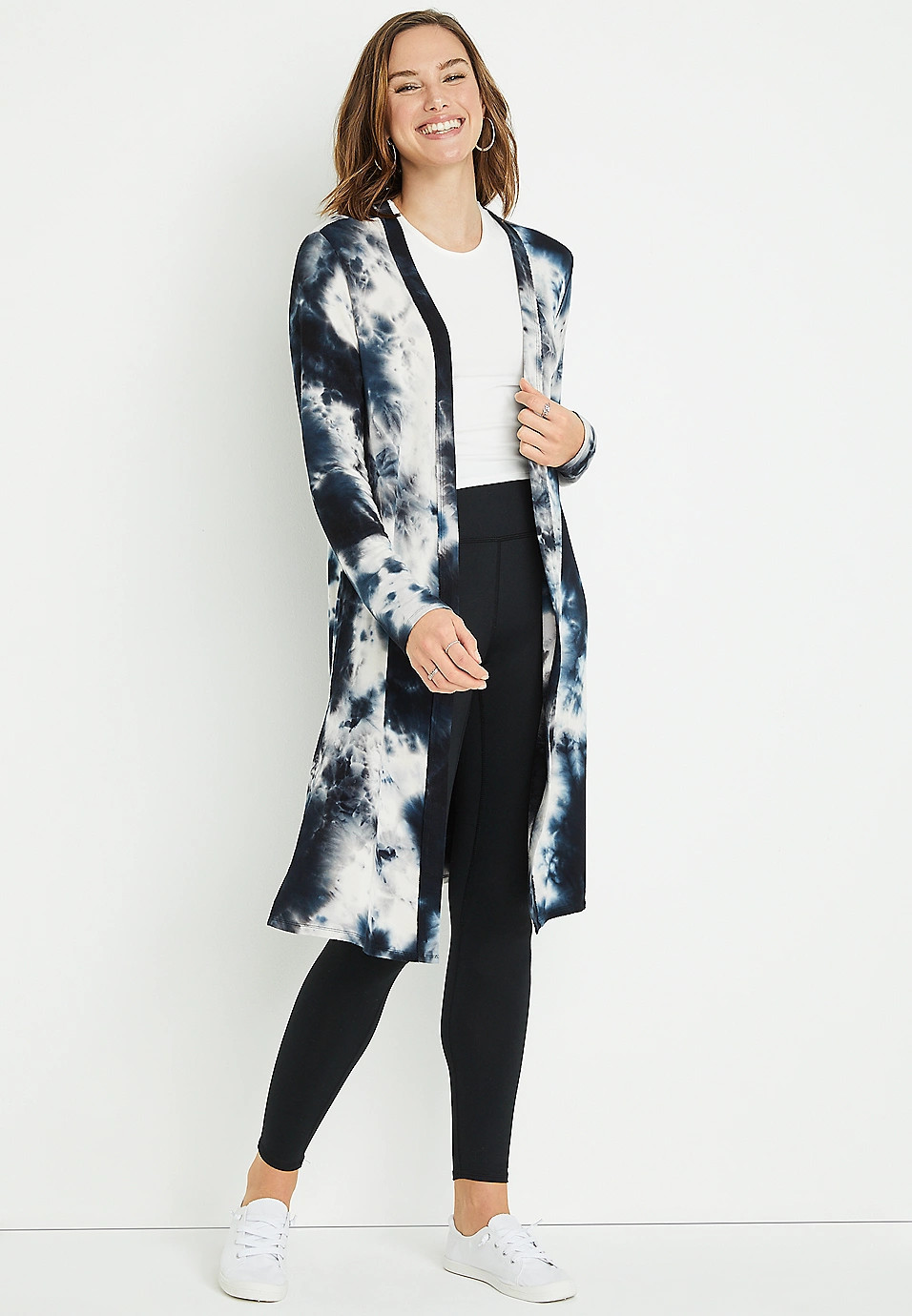 Navy Tie Dye Duster Cardigan | Maurices