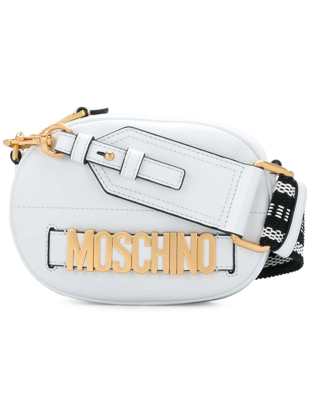 Moschino logo embellished shoulder bag - White | FarFetch US