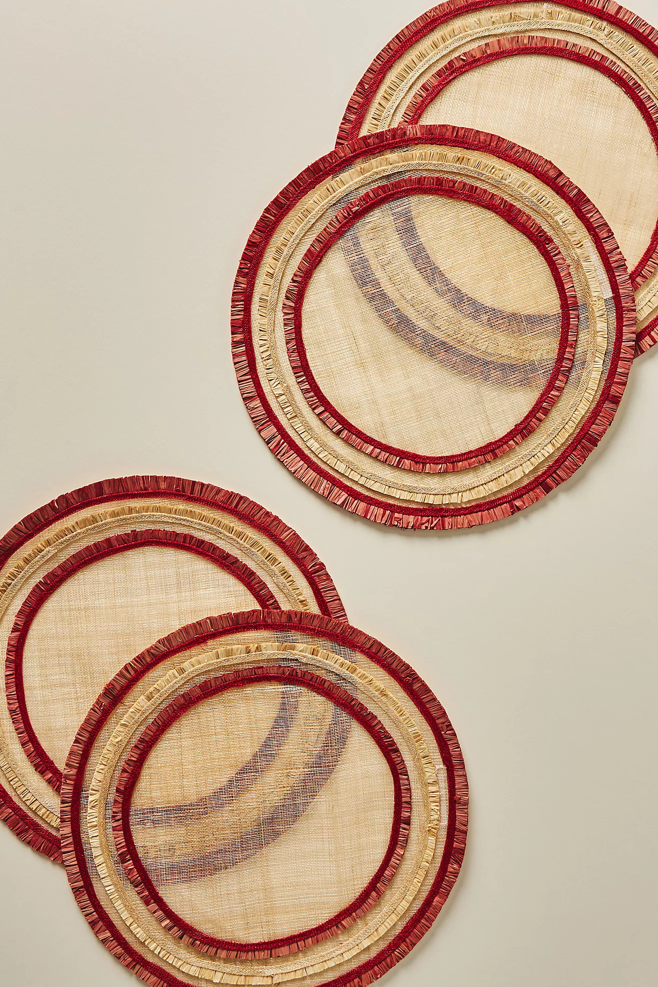 Joanna Buchanan Ruffled-Edge Straw Placemats, Set of 4 | Anthropologie (US)