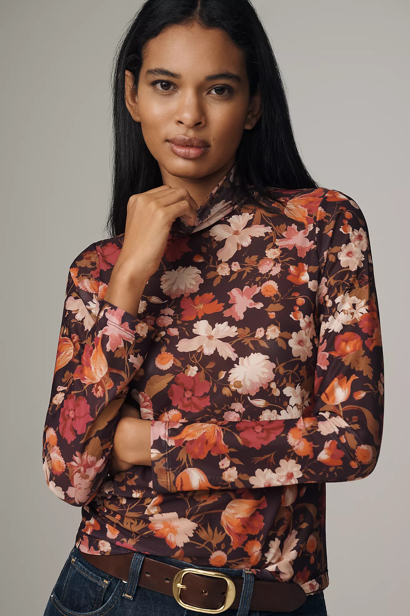 By Anthropologie Mesh Turtleneck Top | Anthropologie (US)