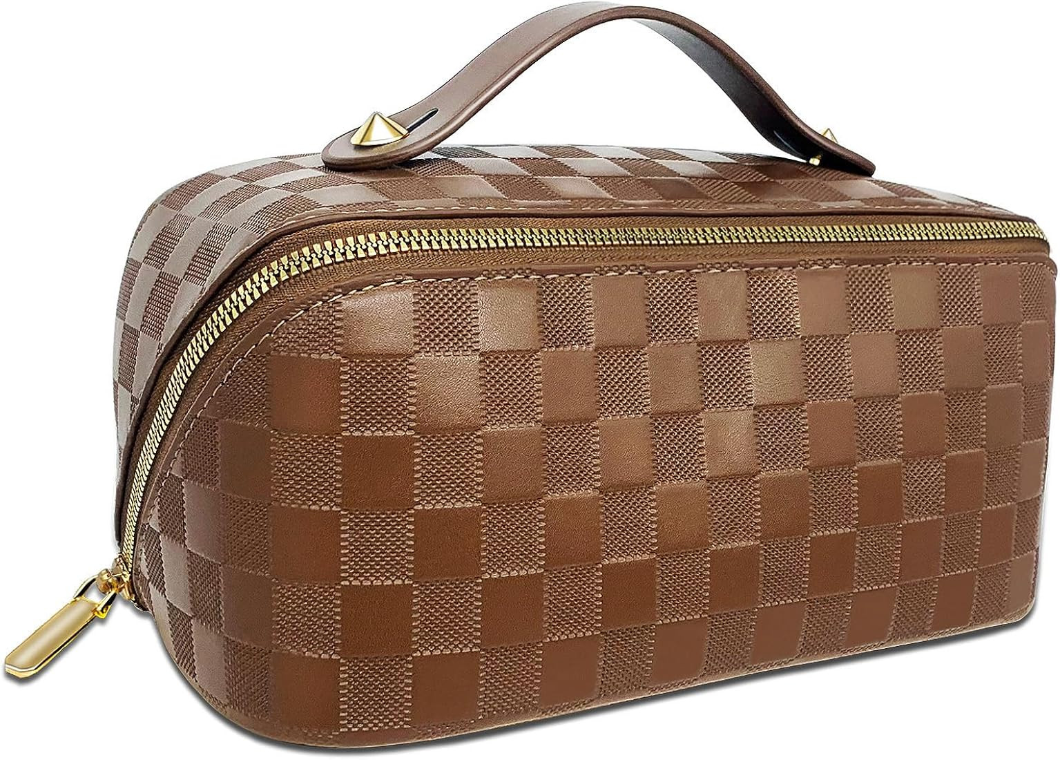 Travel Makeup Bag, Large Capacity Cosmetic Bag, Portable Makeup Bags for Women, PU Leather Waterp... | Amazon (US)