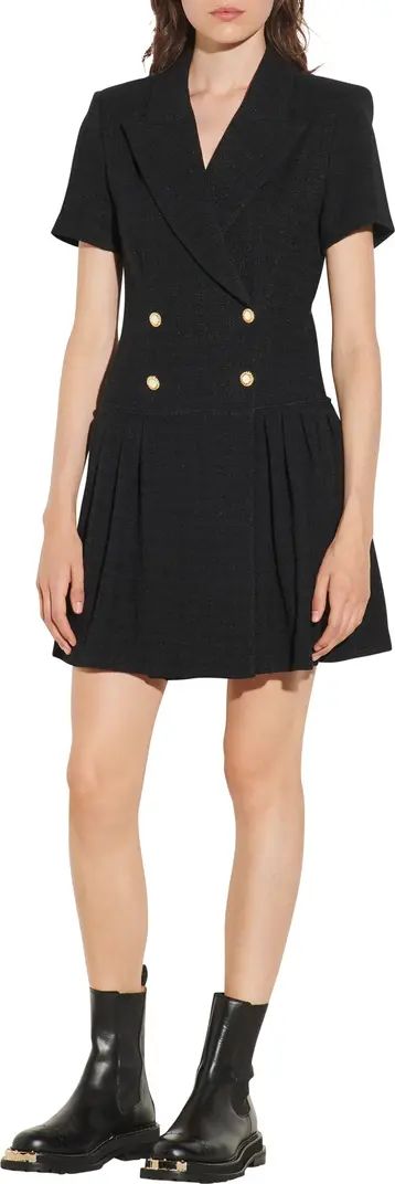 Double Breasted Fit & Flare Knit Minidress | Nordstrom