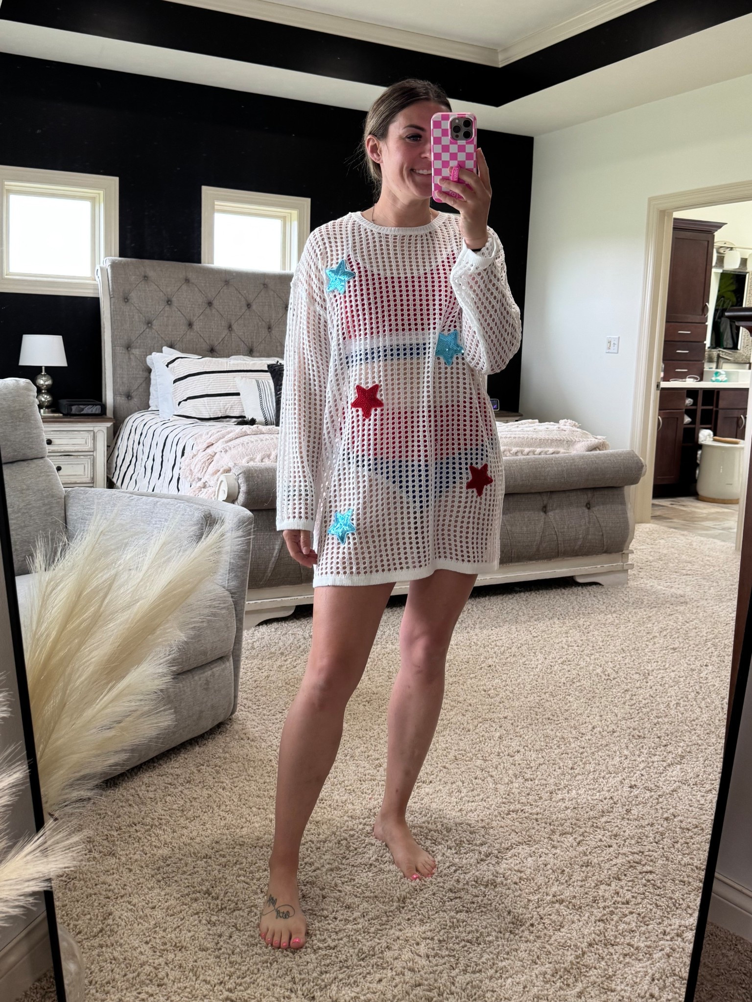 Festive swim coverup 🫶🏼❤️🤍💙

#LTKSeasonal #LTKFindsUnder50 #LTKStyleTip