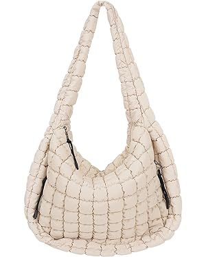 Juoxeepy Quilted Tote Bag Large Quilted Carryall Puffer Shoulder Bag Lightweight Quilted Padding ... | Amazon (US)