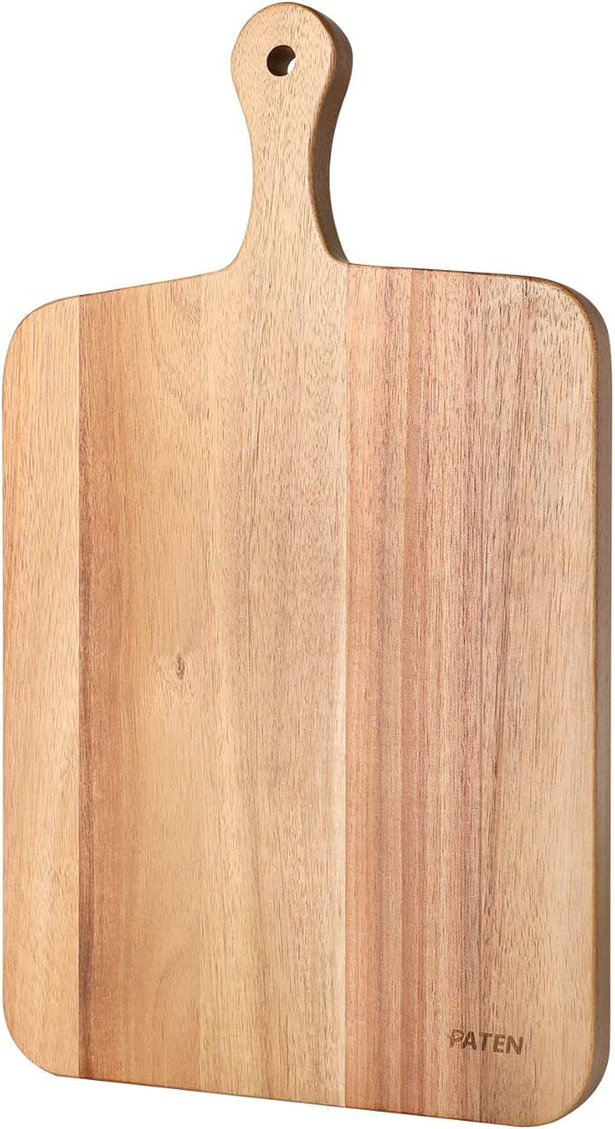 Paten Cutting Board Wood, Acacia Serving Board,Wooden Kitchen Chopping Board for Meat, Cheese, Br... | Amazon (US)