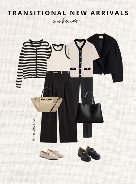 Transitional new arrivals - workwear edition 💼

Read the size guide /size reviews to pick the right size. Leave a 🖤 to favorite this post and come back later to shop. 

outfit inspiration, autumn outfits, office outfit, DeMellier, Massimo Dutti, Mango, H&M, sleeveless contrast tshirt, contrast textured knit cardigan, striped cardigan, loafers, Kate spade, all day everyday tote, The Midi New York, wide trousers, black coat. 

#LTKworkwear #LTKSeasonal #LTKstyletip
