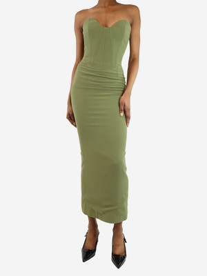 New Arrivals - Green strapless bustier midi dress - size UK 6  | eBay | eBay UK