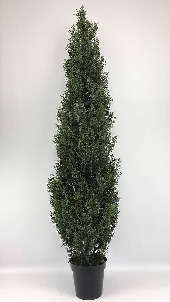 One 6 Foot Outdoor Artificial Cedar Topiary Tree Potted UV Rated Plant Silk Tree Warehouse Compan... | Amazon (US)