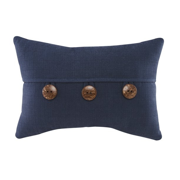 Mainstays Dynasty Oblong 3 Button Decorative Throw Pillow, 14" x 20", Indigo | Walmart (US)