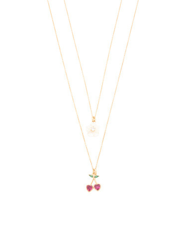 Flower Cherry Necklace Set | TJ Maxx