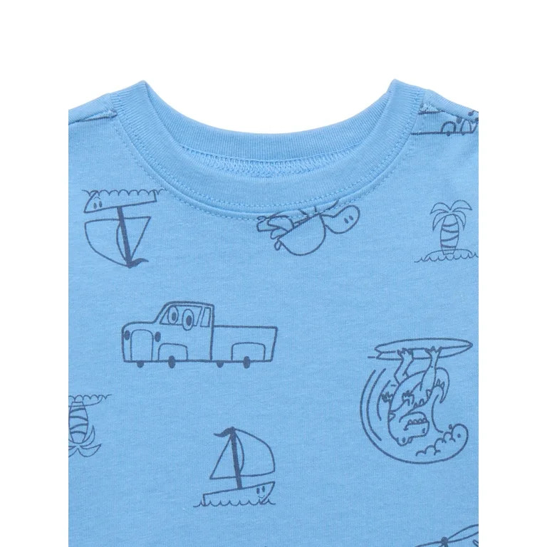 Garanimals Baby Boy Printed T-Shirt with Short Sleeves, Sizes 0M-24M | Walmart (US)