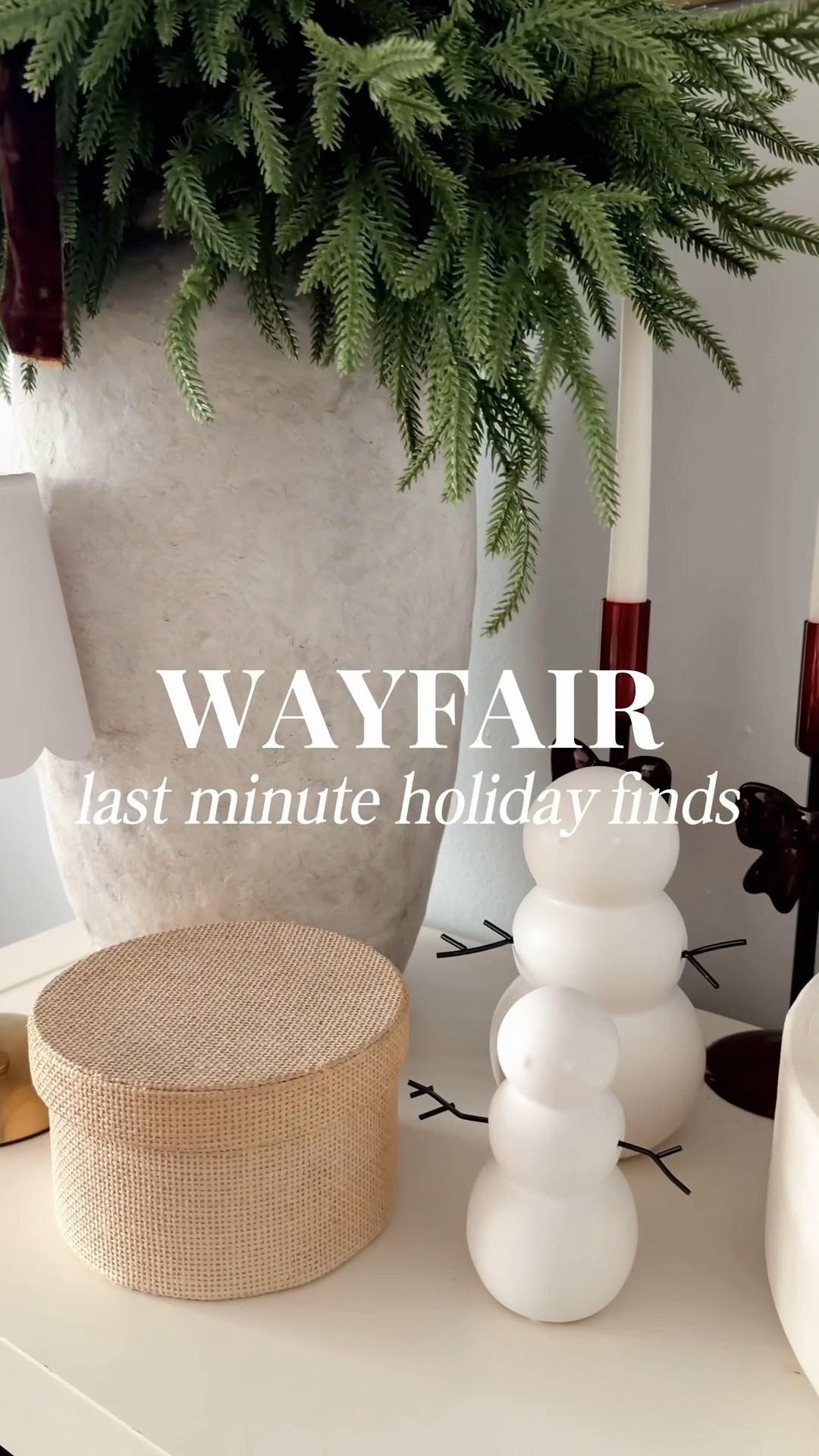 So ready for Christmas, and I brought this magic thanks to holiday decor finds from
@wayfair : decorative snowmen, velvet ribbon, faux garland, velvet ornaments and more! 
#ad #wayfair #wayfairpartner

Winter wreath •. Christmas decor • Christmas inspo • holiday decor ideas • cozy holiday • tv console decor 

#LTKSeasonal #LTKHoliday #LTKHome