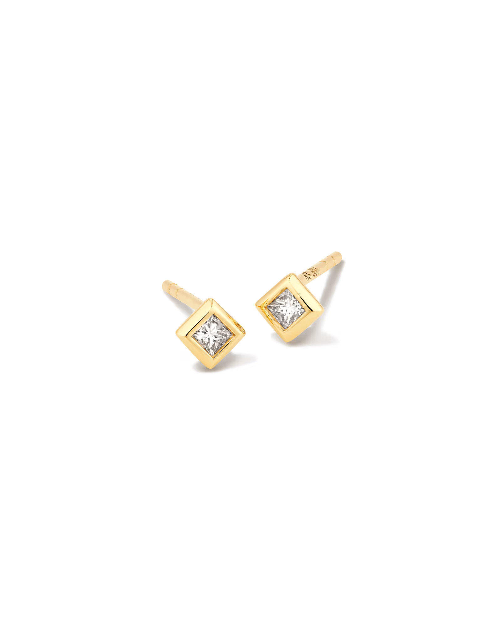 Michelle 14k Yellow Gold Stud Earrings in White Diamond | Kendra Scott