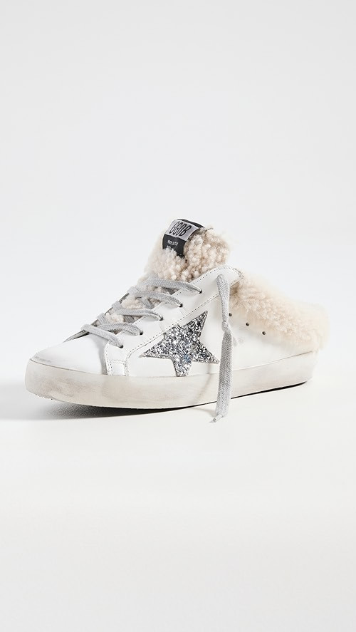 Golden Goose Super-Star Sabot Leather Upper Glitter Sneakers | SHOPBOP | Shopbop