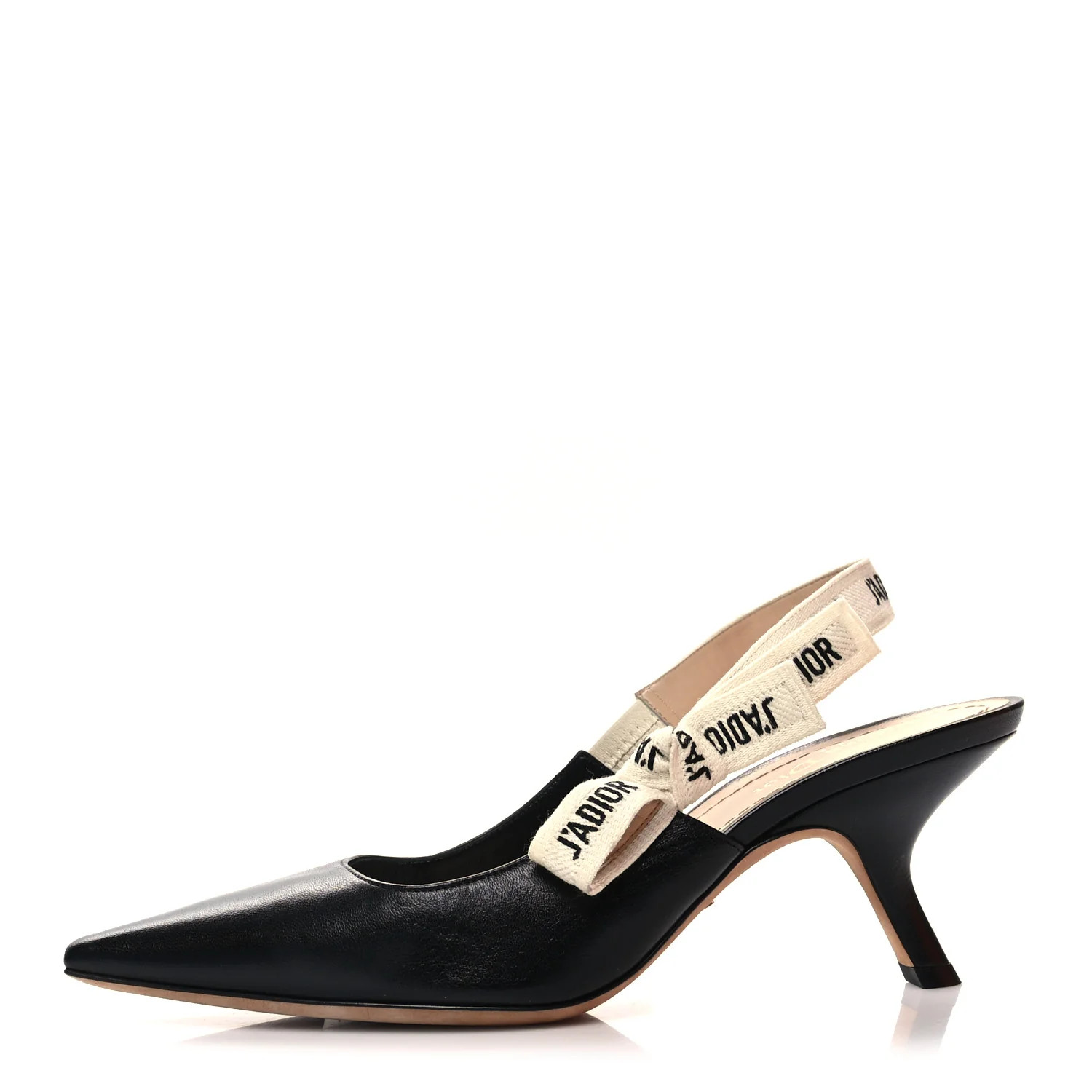 Lambskin Ribbon J'Adior Slingback 65mm Pumps 39.5 Black | FASHIONPHILE (US)