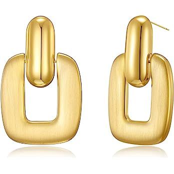 Gold Silver Hoop Dangle Earrings For Women Girls Statement Retro Earrings Multiple Styles Jewelry... | Amazon (US)