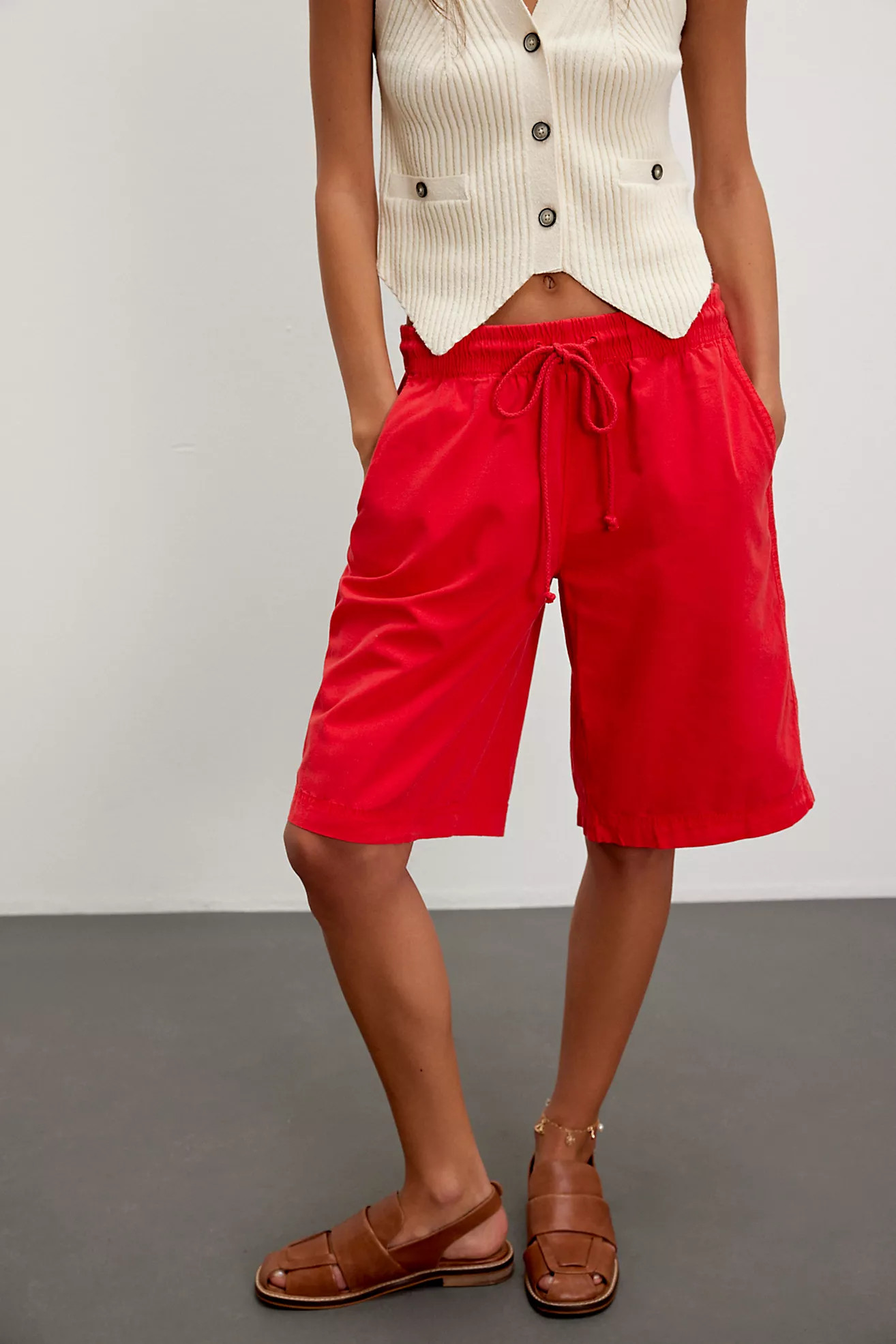 Saylor Poplin Pull-On Shorts | Free People (Global - UK&FR Excluded)