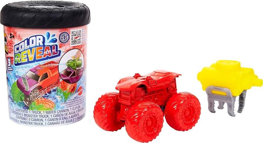 Hot Wheels Monster Trucks Color Reveal Truck with Clip-On Water Tank, 1 Toy Truck with Surprise R... | Amazon (US)