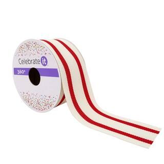 1.5" Grosgrain Red Ticking Stripe Ribbon by Celebrate It™ | Michaels Stores