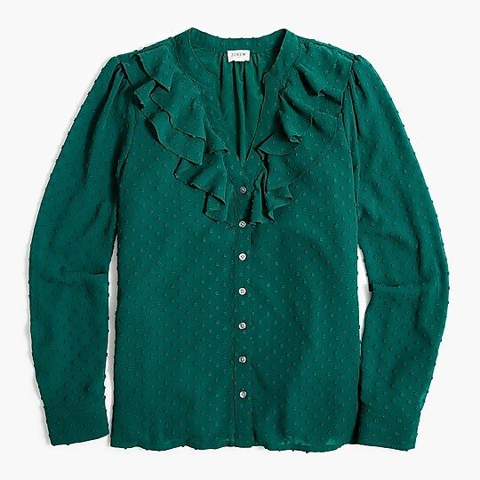 Clip-dot ruffle button-up shirt | J.Crew Factory